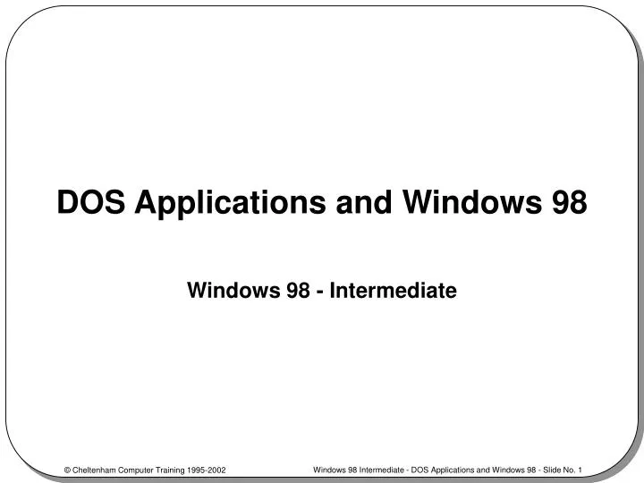 dos applications and windows 98