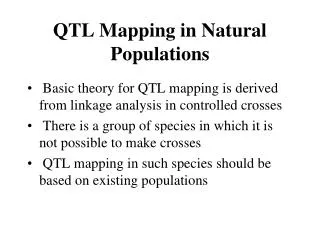 QTL Mapping in Natural Populations