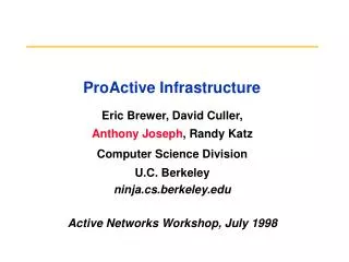 ProActive Infrastructure