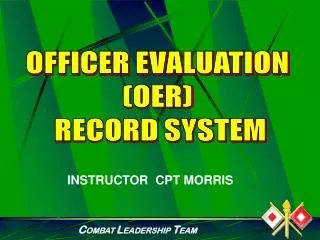 OFFICER EVALUATION (OER) RECORD SYSTEM