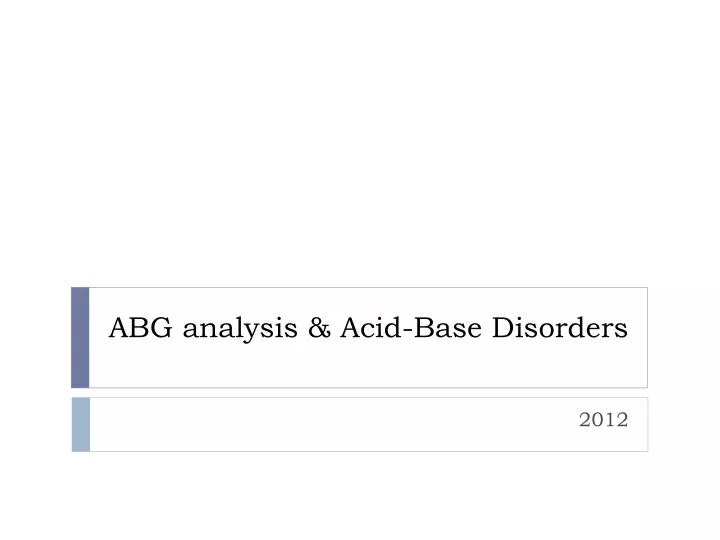 abg analysis acid base disorders