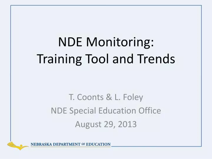nde monitoring training tool and trends