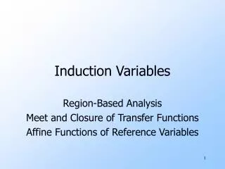 Induction Variables