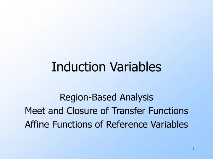 induction variables