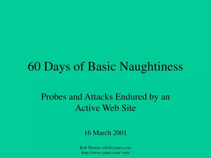 60 days of basic naughtiness