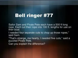 Bell ringer #77