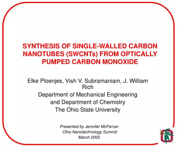 synthesis of single walled carbon nanotubes swcnts from optically pumped carbon monoxide
