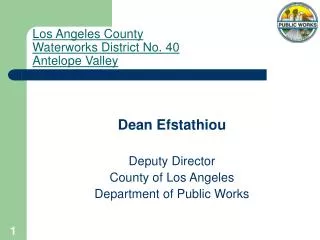 Los Angeles County Waterworks District No. 40 Antelope Valley