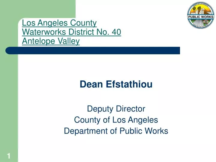 los angeles county waterworks district no 40 antelope valley