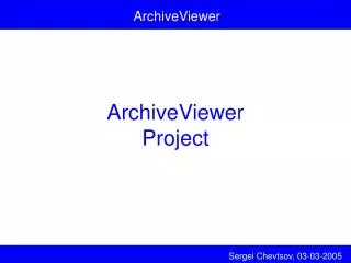 ArchiveViewer Project