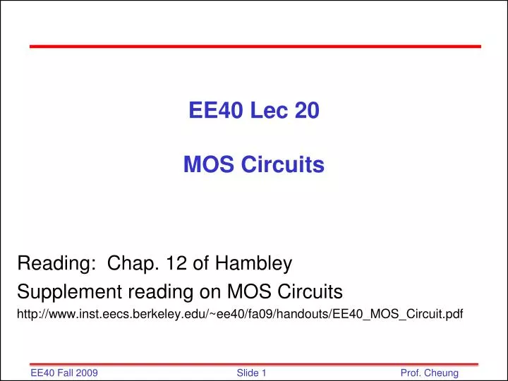 ee40 lec 20 mos circuits