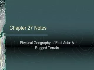 Chapter 27 Notes