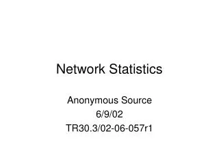 Network Statistics