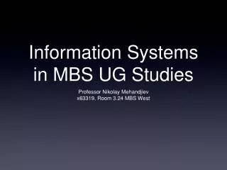 Information Systems in MBS UG Studies