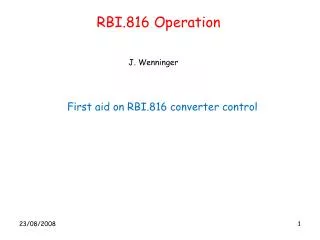 RBI.816 Operation