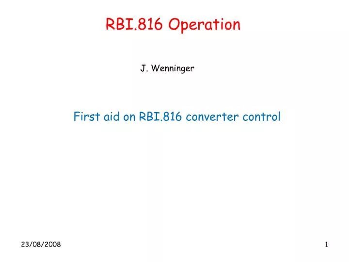 rbi 816 operation