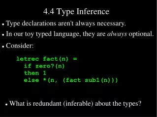 4.4 Type Inference