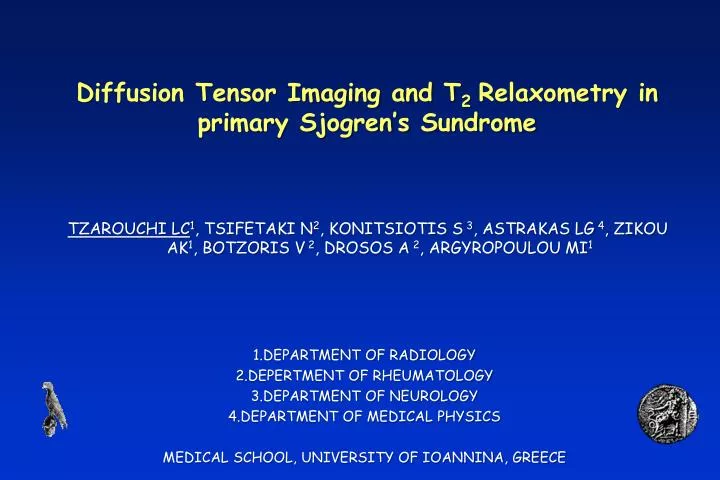 diffusion tensor imaging and t 2 relaxometry in primary sjogren s sundrome