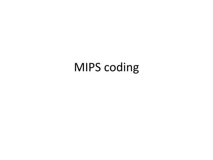 mips coding