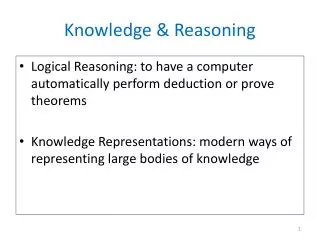 Knowledge &amp; Reasoning