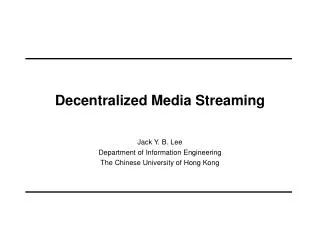 Decentralized Media Streaming