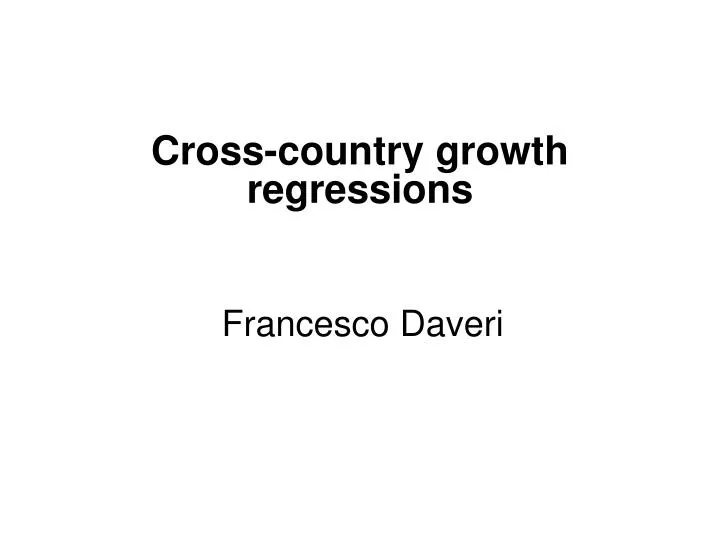cross country growth regressions