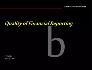 Quality of Financial Reporting