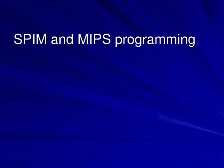 spim and mips programming