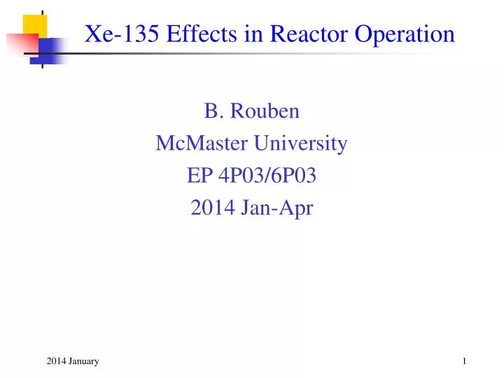 xe 135 effects in reactor operation