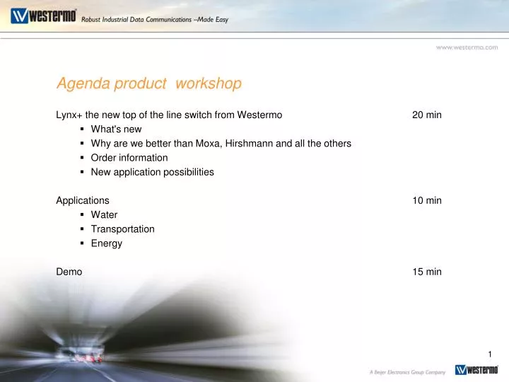 agenda product workshop