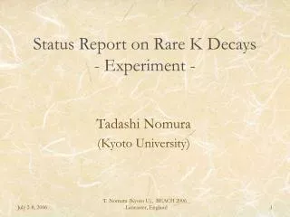 Status Report on Rare K Decays - Experiment -