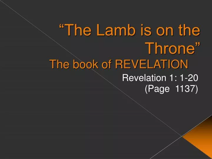 the lamb is on the throne the book of revelation