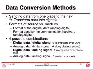 Data Conversion Methods