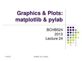 Graphics &amp; Plots: matplotlib &amp; pylab