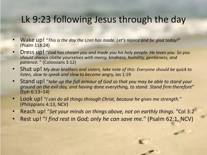 lk 9 23 following jesus through the day