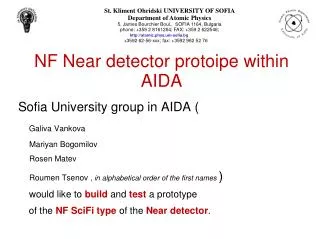 NF Near detector protoipe within AIDA