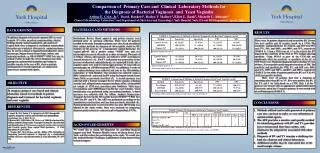 Comparison of Primary Care and Clinical Laboratory Methods for