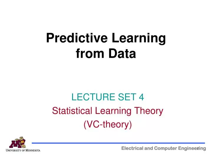 predictive learning from data