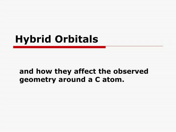 hybrid orbitals