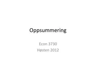 oppsummering