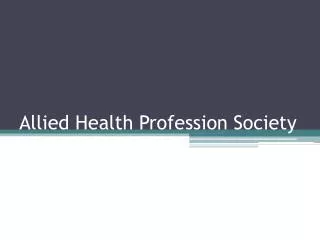 Allied Health Profession Society