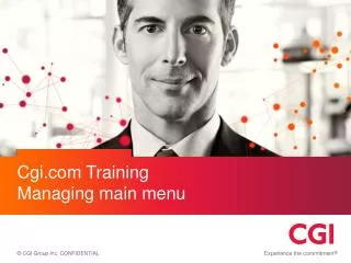 Cgi Training Managing main menu