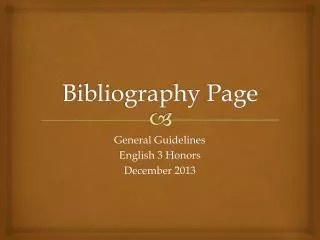 Bibliography Page