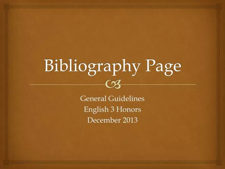 bibliography page