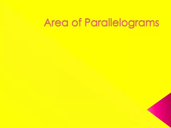 area of parallelograms