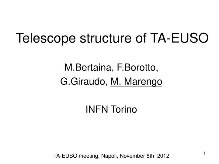 telescope structure of ta euso