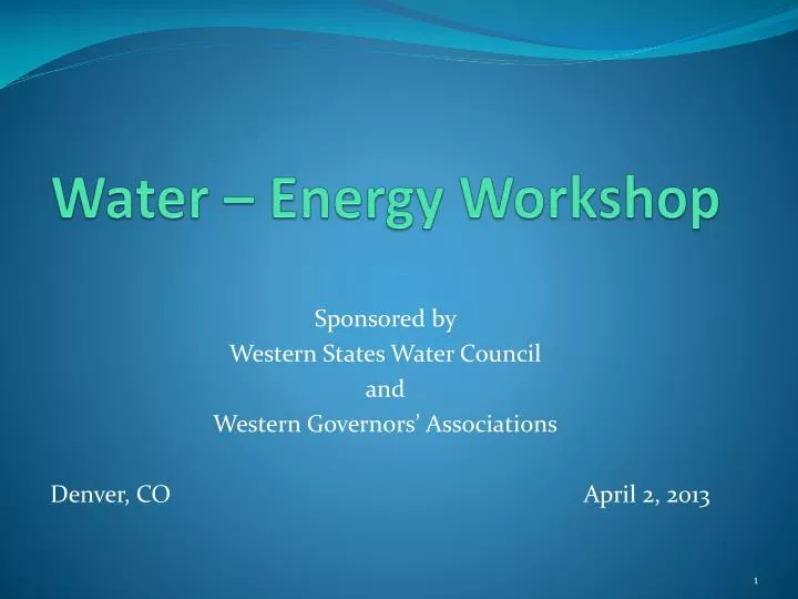 water energy workshop