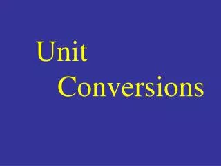 Unit 	Conversions