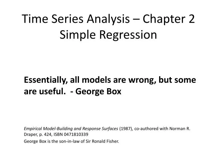 time series analysis chapter 2 simple regression