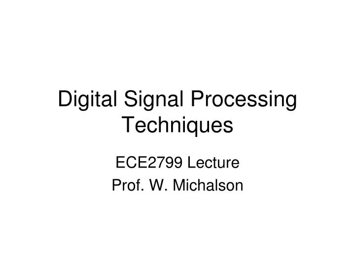 digital signal processing techniques